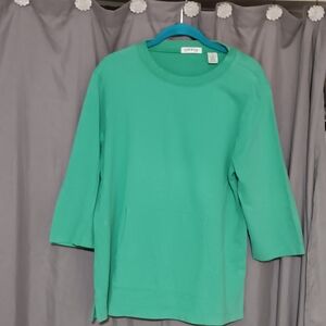 Green Crew Neck Sweatshirt Top by Orvis